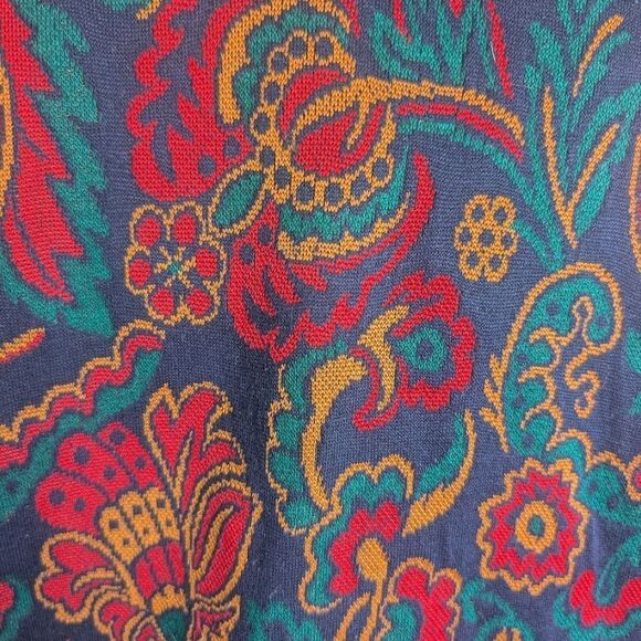 Vintage Crop Paisley Print Tailored Structured Designer Henry Lee Jacket Size 10 - Picture 13 of 14